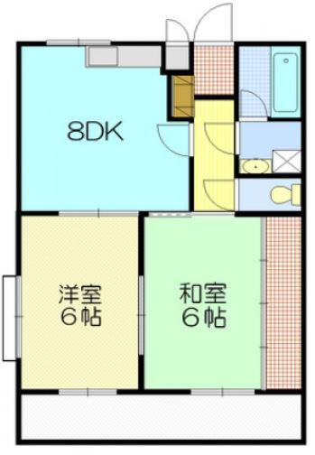 ラクーンパレス(2DK/3階)の間取り写真