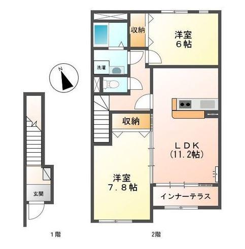 ルミナス(2LDK/2階)の間取り写真
