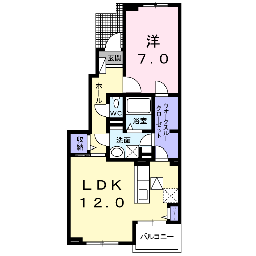 リヴェールメゾンⅠ(1LDK/1階)の間取り写真