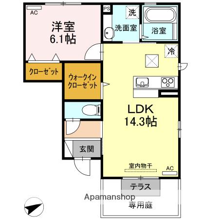 セントセシリア A(1LDK/1階)の間取り写真