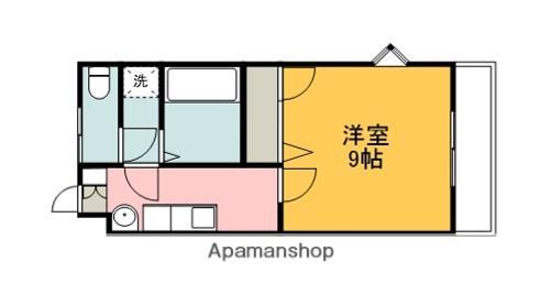 レインボーハウスⅡ(1K/3階)の間取り写真