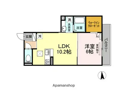 メセナ吉行(1LDK/2階)の間取り写真