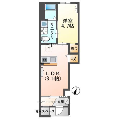 ファイン・ヴィラⅦ(1LDK/1階)の間取り写真