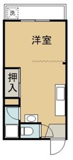 タウンハウスA棟(ワンルーム/1階)の間取り写真