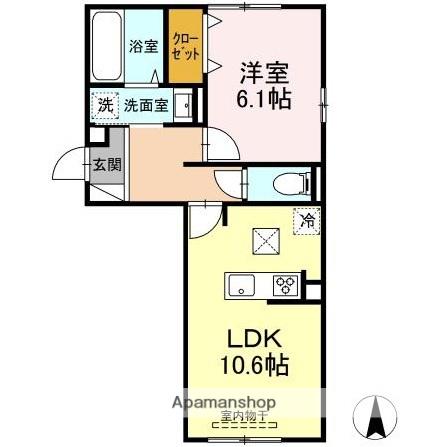 シャインテラス(1LDK/1階)の間取り写真