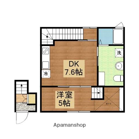 S.A.BOX寺家A棟(1DK/3階)の間取り写真