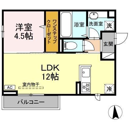 フォルトゥーナ(1LDK/2階)の間取り写真