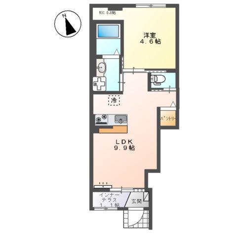 コーセー飯田(1LDK/1階)の間取り写真