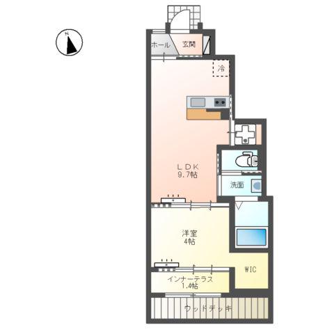パーチェ(1LDK/1階)の間取り写真