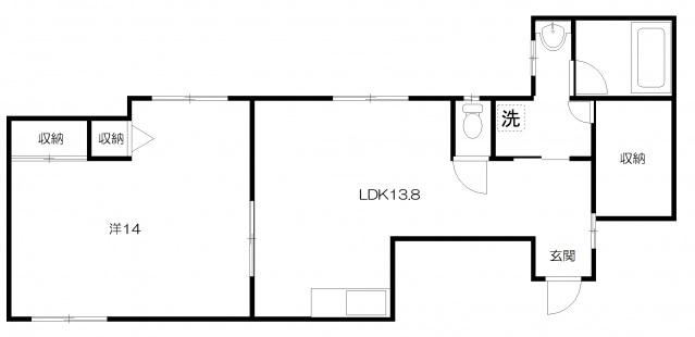 ハイムK(1LDK/1階)の間取り写真