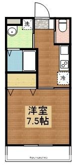 ピーエス黒瀬(1K/1階)の間取り写真