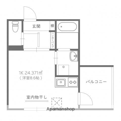REVE西条岡町(ワンルーム/2階)の間取り写真