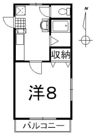 ジョイパレスA(1K/3階)の間取り写真