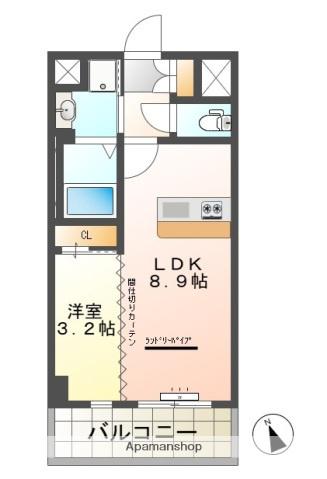 アイ・レジデンシーズ西条(1LDK/5階)の間取り写真