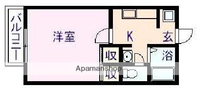 サニークレスト(1K/1階)の間取り写真