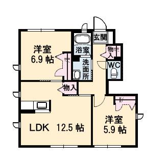 YORK HAPPINESS(2LDK/1階)の間取り写真