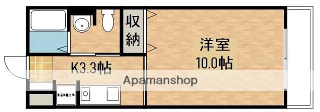 JRBハイツ矢野Ⅲ番館(1K/2階)の間取り写真