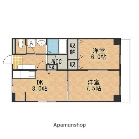グランソレイユⅡ(2DK/3階)の間取り写真