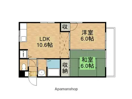 カーサドミー(2LDK/1階)の間取り写真