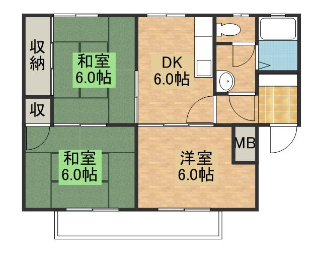 神田コーポラス(3DK/1階)の間取り写真
