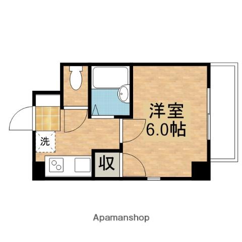 シャンス増岡(1K/3階)の間取り写真
