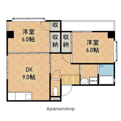 レヴェネスカ(2DK/3階)の間取り写真