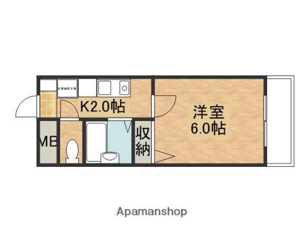 カーサ南堀川(1K/3階)の間取り写真