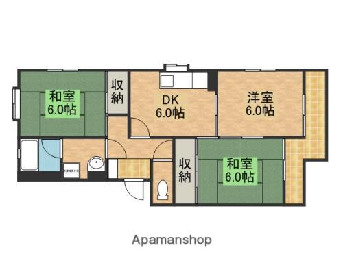 タカヤマハイツ92(3DK/3階)の間取り写真