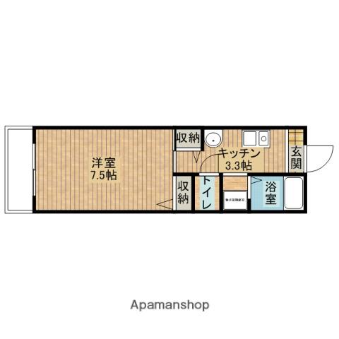 セレスト瀬の川(1K/1階)の間取り写真