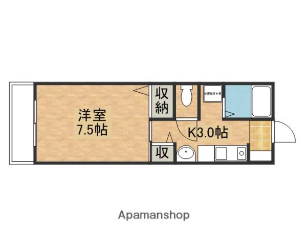 セレスト瀬の川(1K/2階)の間取り写真