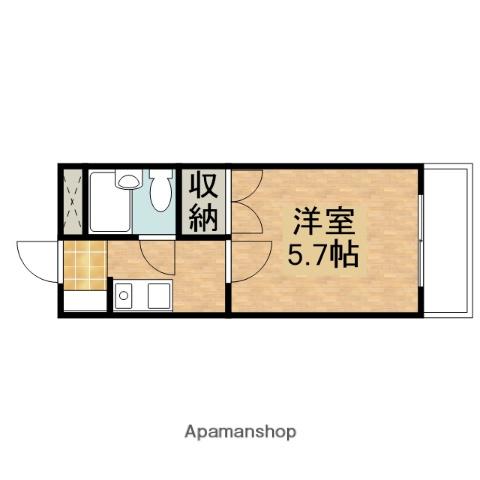 Sビル海田(1K/2階)の間取り写真