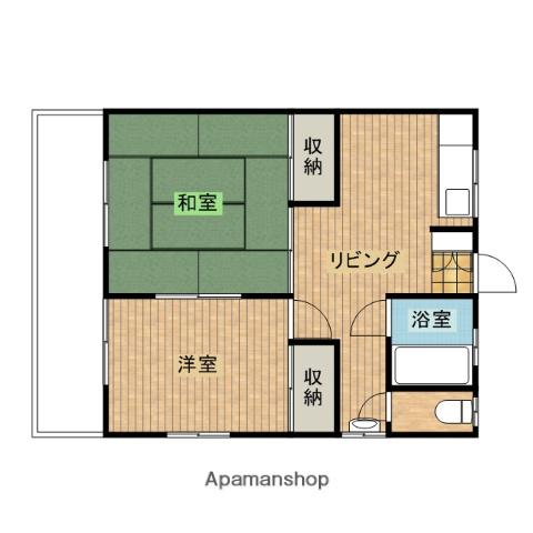 神田アパート(2DK/2階)の間取り写真