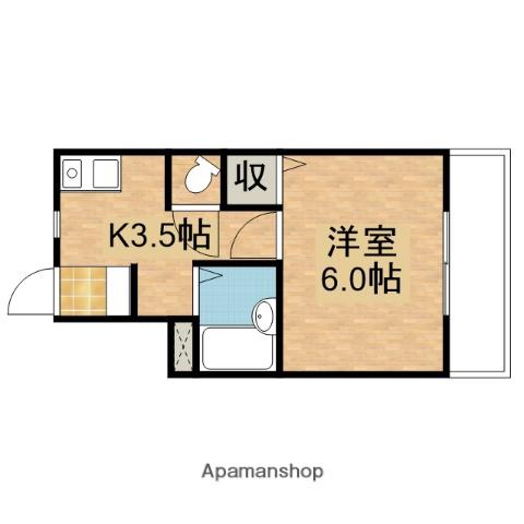 フルーレ矢野(1K/1階)の間取り写真