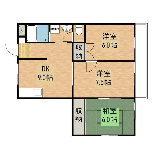 木村コーポ敬春(3DK/3階)の間取り写真