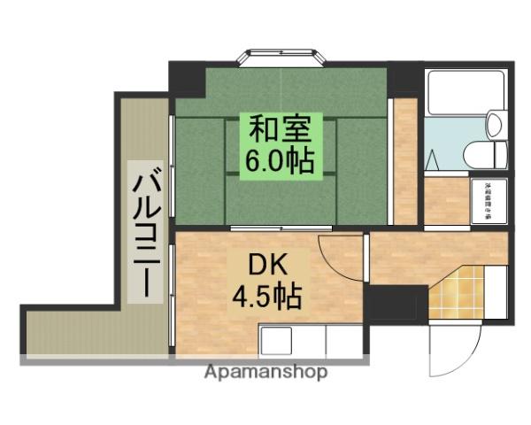 三沢ビル(1DK/4階)の間取り写真