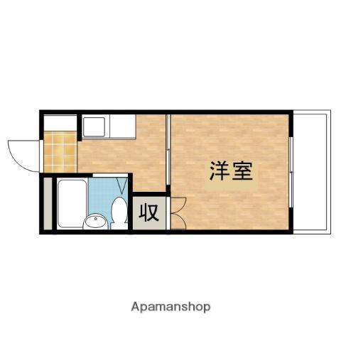 ヴィラ海田(1K/2階)の間取り写真