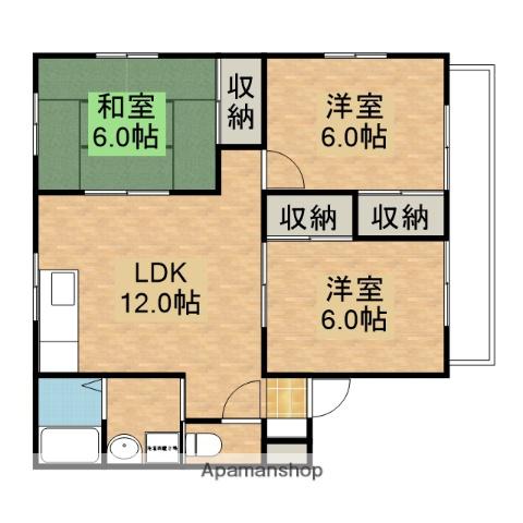 レスト矢野(3LDK/3階)の間取り写真