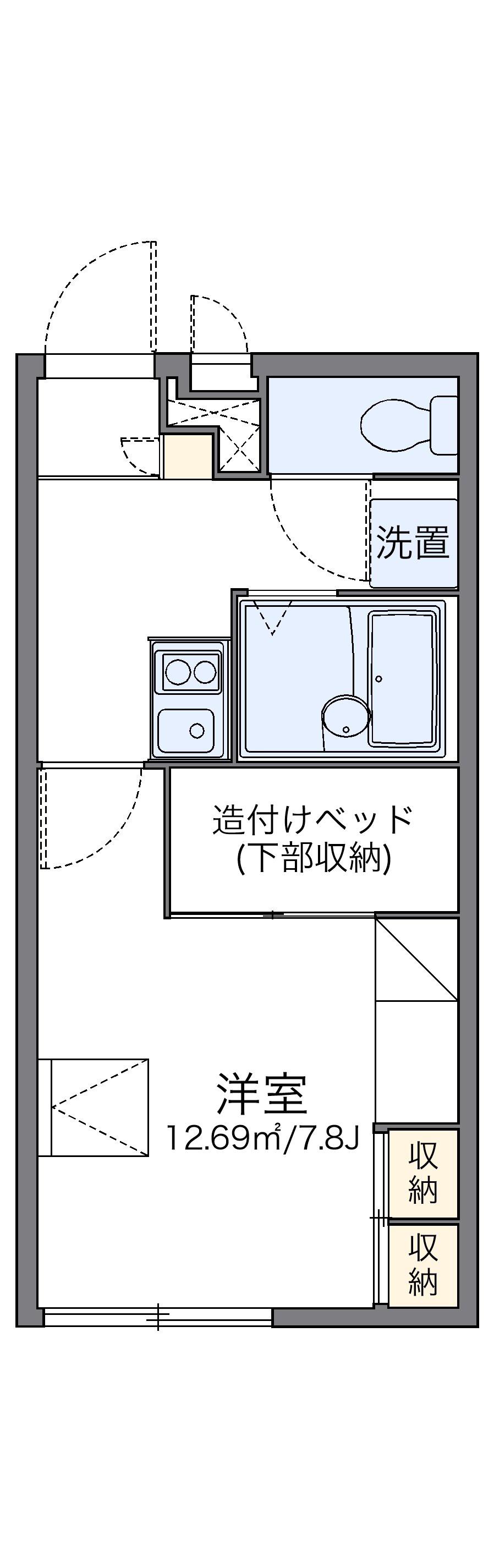 レオパレスアイランドパレス(1K/1階)の間取り写真