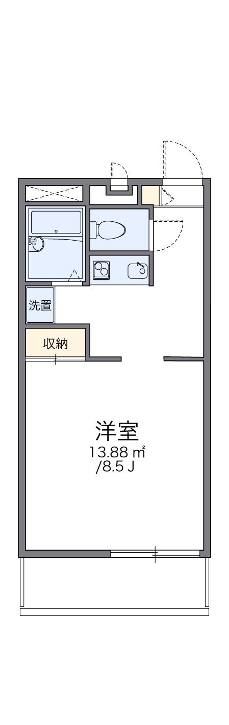 レオパレスGREENCOURT(1K/2階)の間取り写真