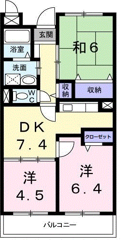 グラディオアキ(3DK/3階)の間取り写真