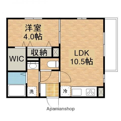 アリエッタ下温品(1LDK/3階)の間取り写真