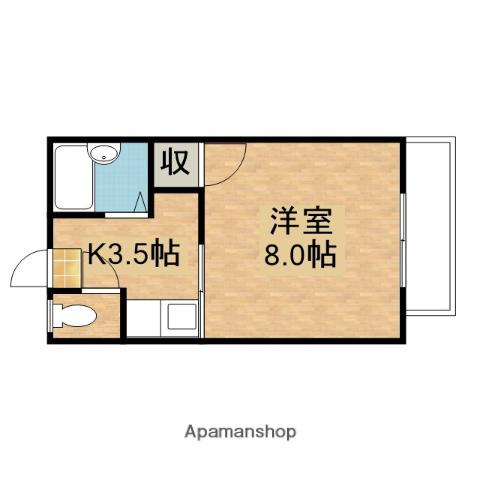 マリンハイツ畠山(1K/1階)の間取り写真