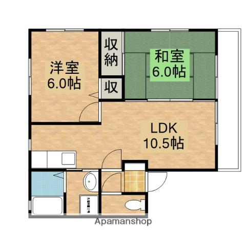 サンフラワー(2LDK/2階)の間取り写真