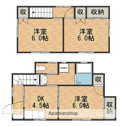 山陽本線 海田市駅 徒歩18分 2階建 築22年(3K)の間取り写真