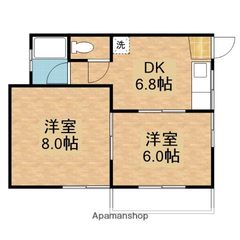 コーポUK(2DK/2階)の間取り写真