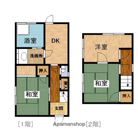 呉線 矢野駅 徒歩14分 2階建 築59年(3DK)の間取り写真
