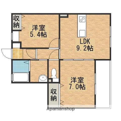 中野APARTMENTS(2LDK/2階)の間取り写真