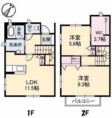 アストラル(2LDK/1階)の間取り写真