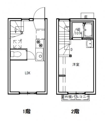 丹那コーポラスⅡ(1LDK/1階)の間取り写真