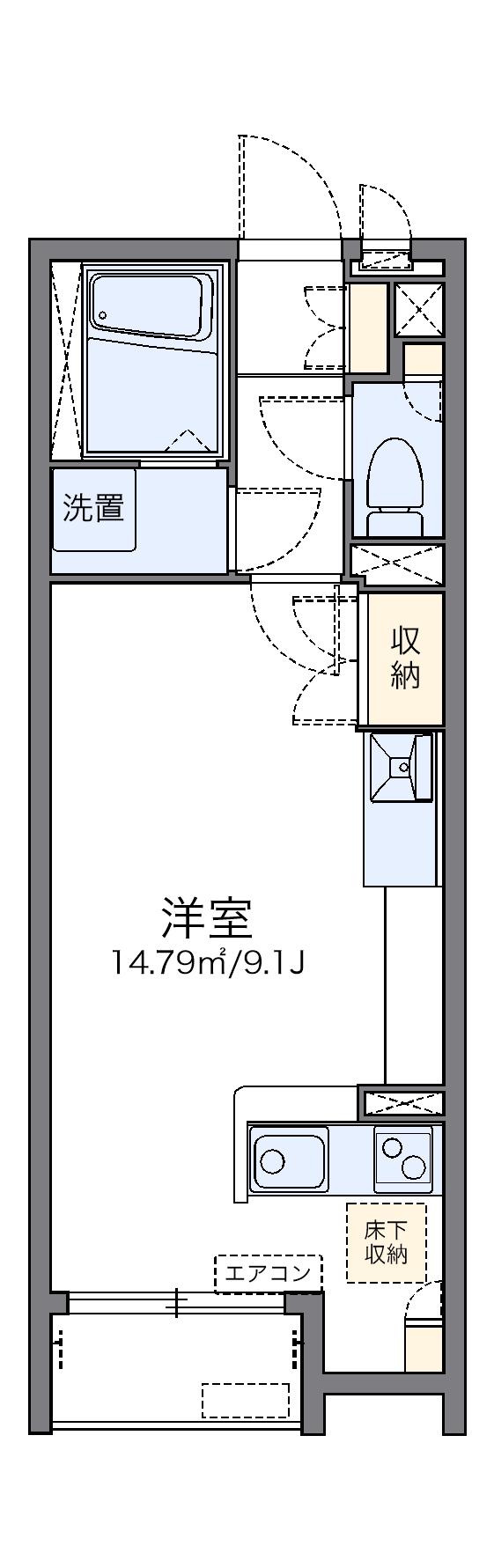 レオネクストカーサカメヤマ(ワンルーム/1階)の間取り写真
